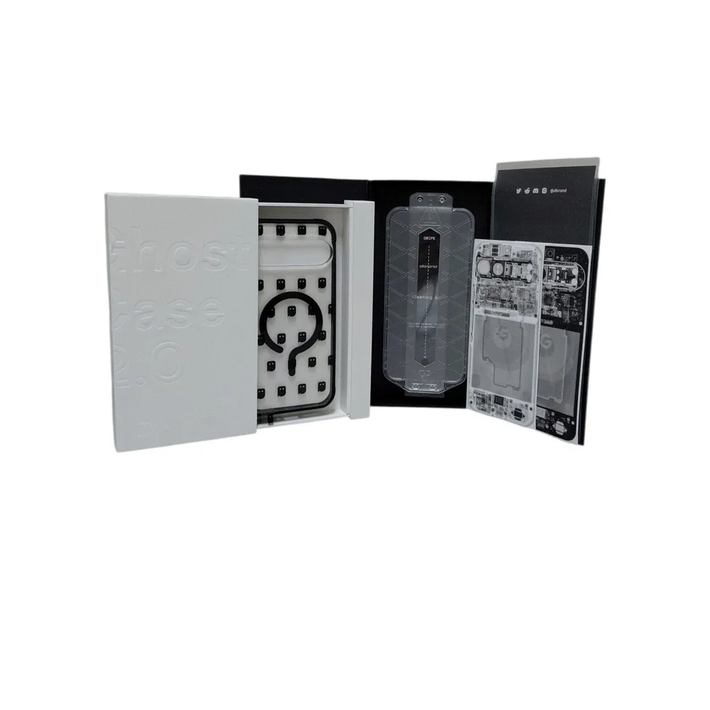 dBrand Ghost Case Pixel 9 Pro XL W/ prism 2.0 screen protectors & 2 X-Ray Skins